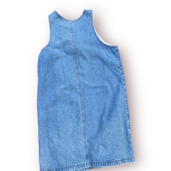 Topshop Moto lightwash blue denim full zip front pockets tank top dress 6 - Picture 8 of 8